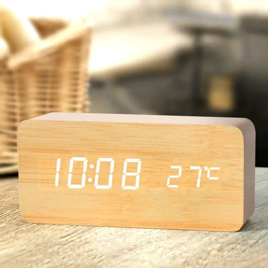 Simple Wooden Digital Clock Only Clock